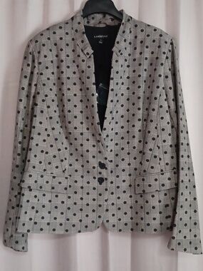 Lane Bryant Polka Dot Houndstooth Check Blazer Button Front Plus Size New